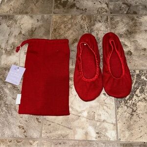 Women’s Indigo Brand NWT Red Knit Ballet Slippers Coquette Feminine NEW Size M/L